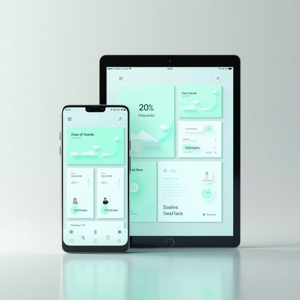 Android app interface on smartphone, material design