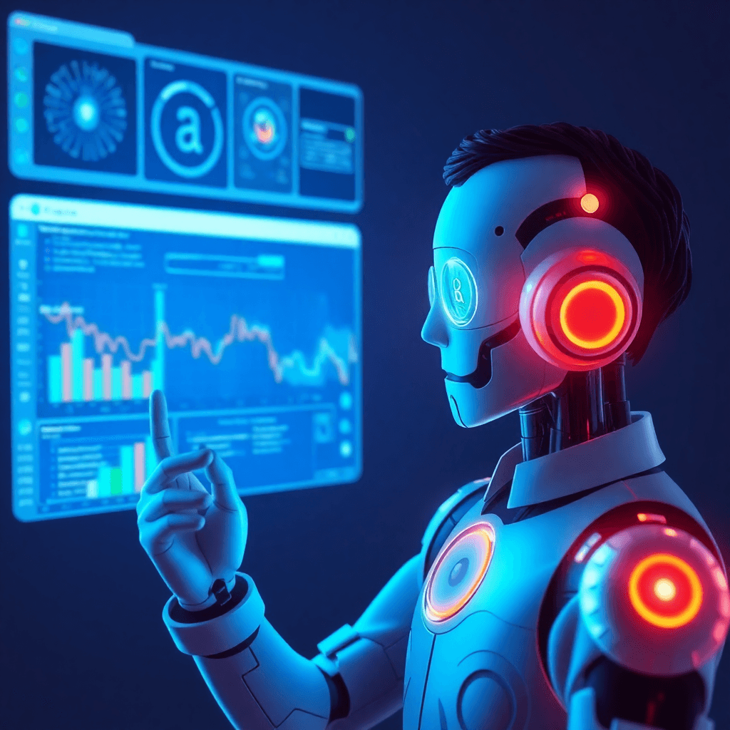 AI-powered application with machine learning visualization and chatbot interface, professional tech solution