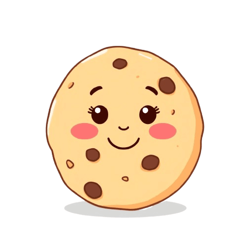 Cute chocolate chip cookie
