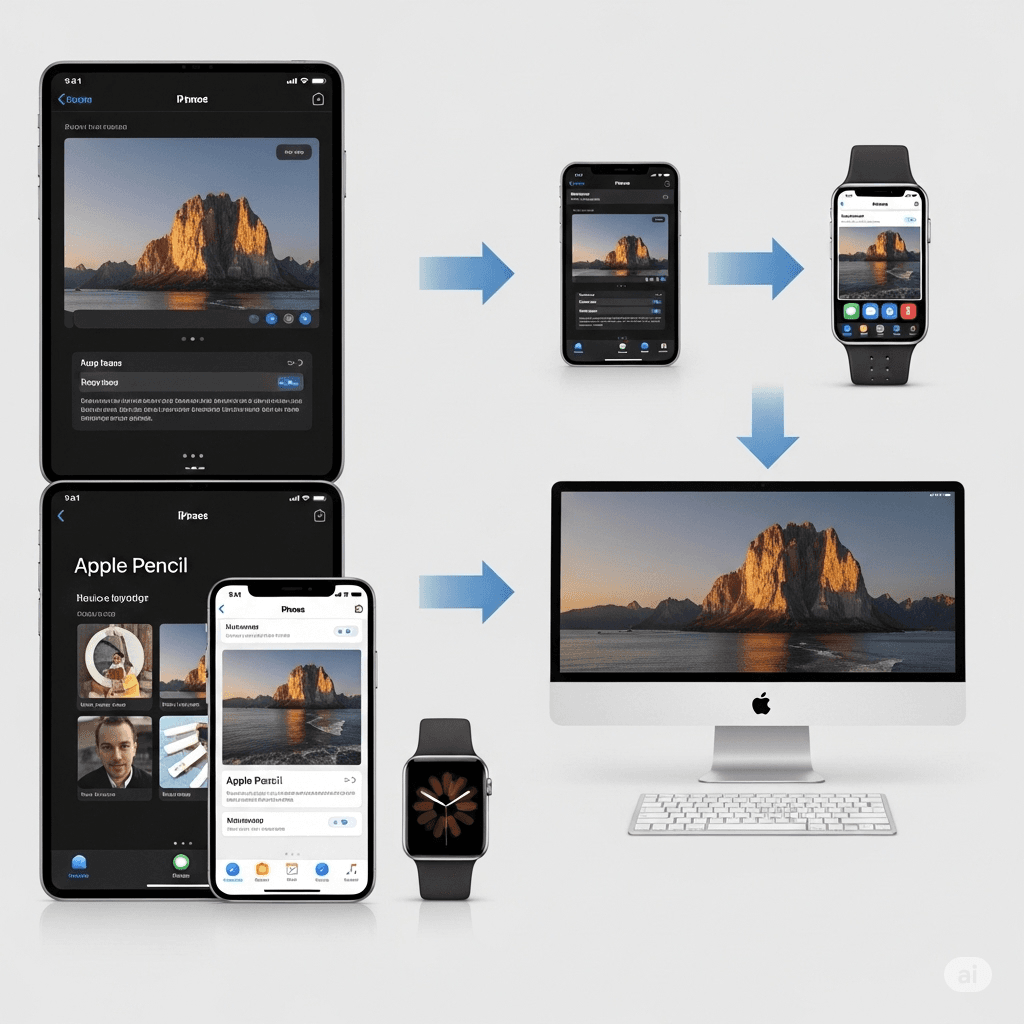 Modern iOS app interfaces on iPhone devices showing clean Apple-inspired design