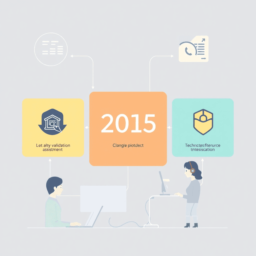 data validation process, quality assurance, technical support team, digital transformation, tech illustration, 2025 style, soft colors, professional